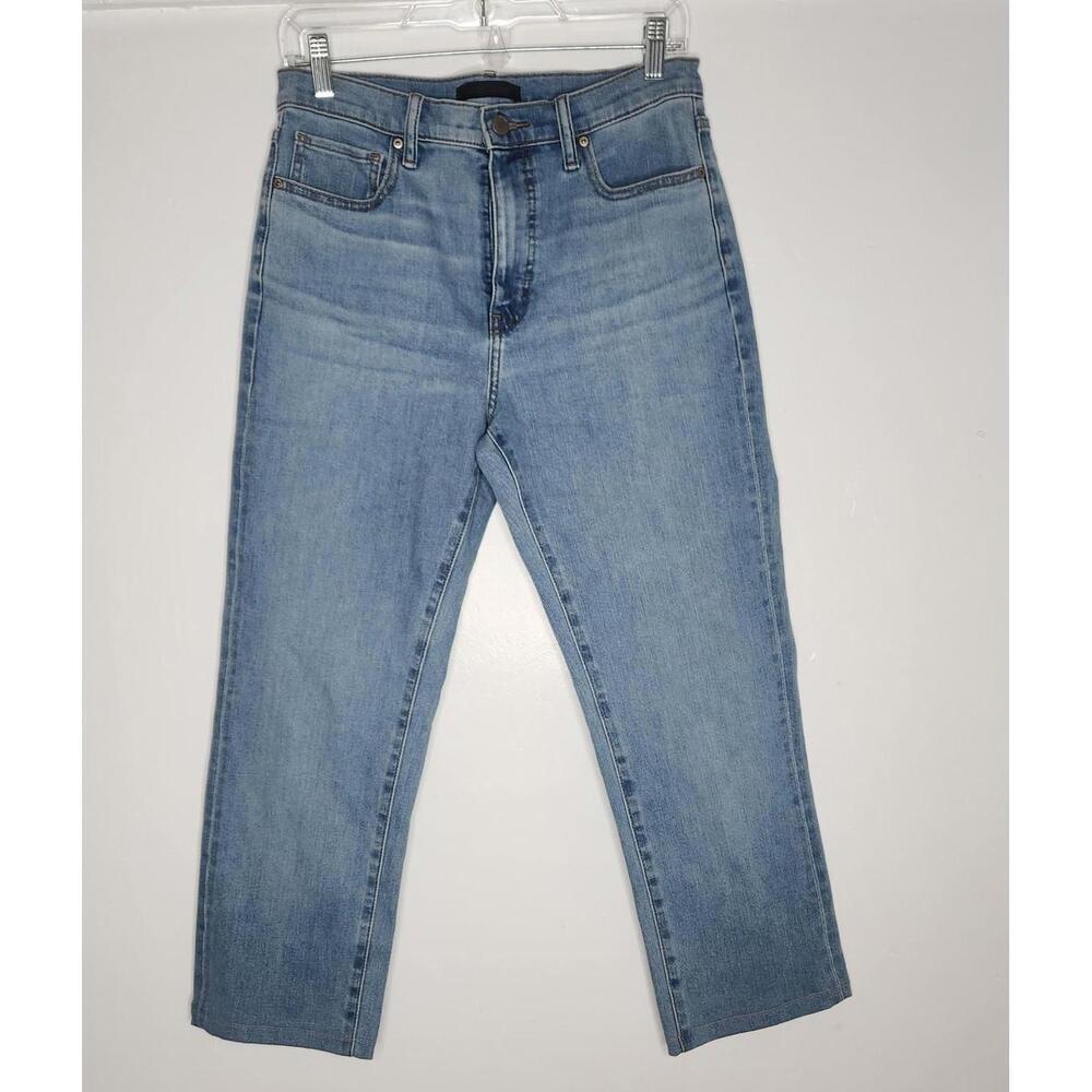 Uniqlo Jeans Womens 4 27x32 Blue High Rise Slim Straight Kaihara Denim Stretch